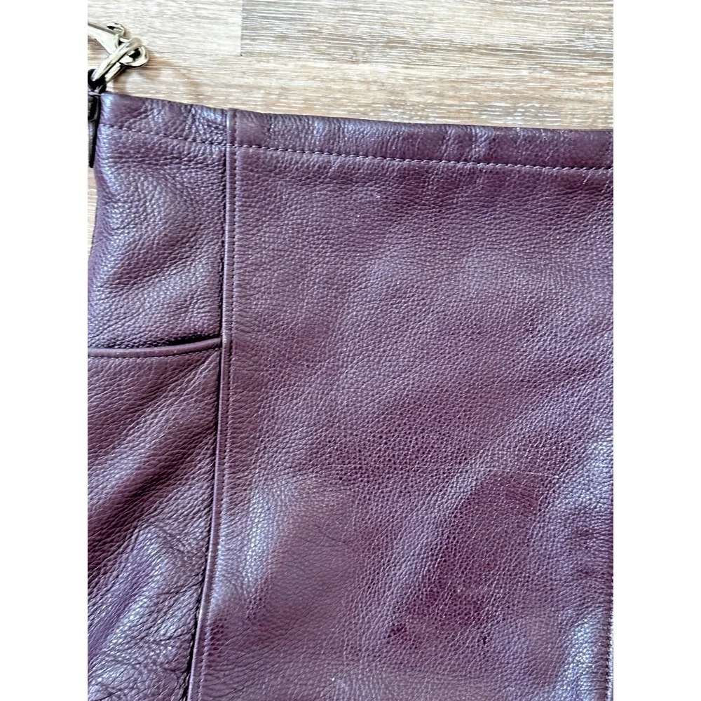 Coach Purse Purple Plum Pebbled Leather Crossbody Hobo Large F31323